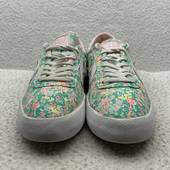 Converse Low Top Sneakers Womens 9 Green Pink Floral Colorful Shoes 555951C - Picture 2 of 10